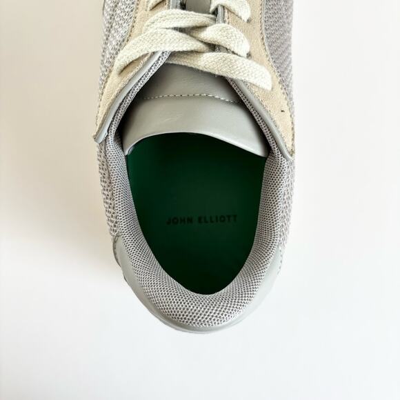 John Elliott Handcrafted Taupe & Gray Low Top Leather Sneakers EU 44 Size 11 - Picture 8 of 12